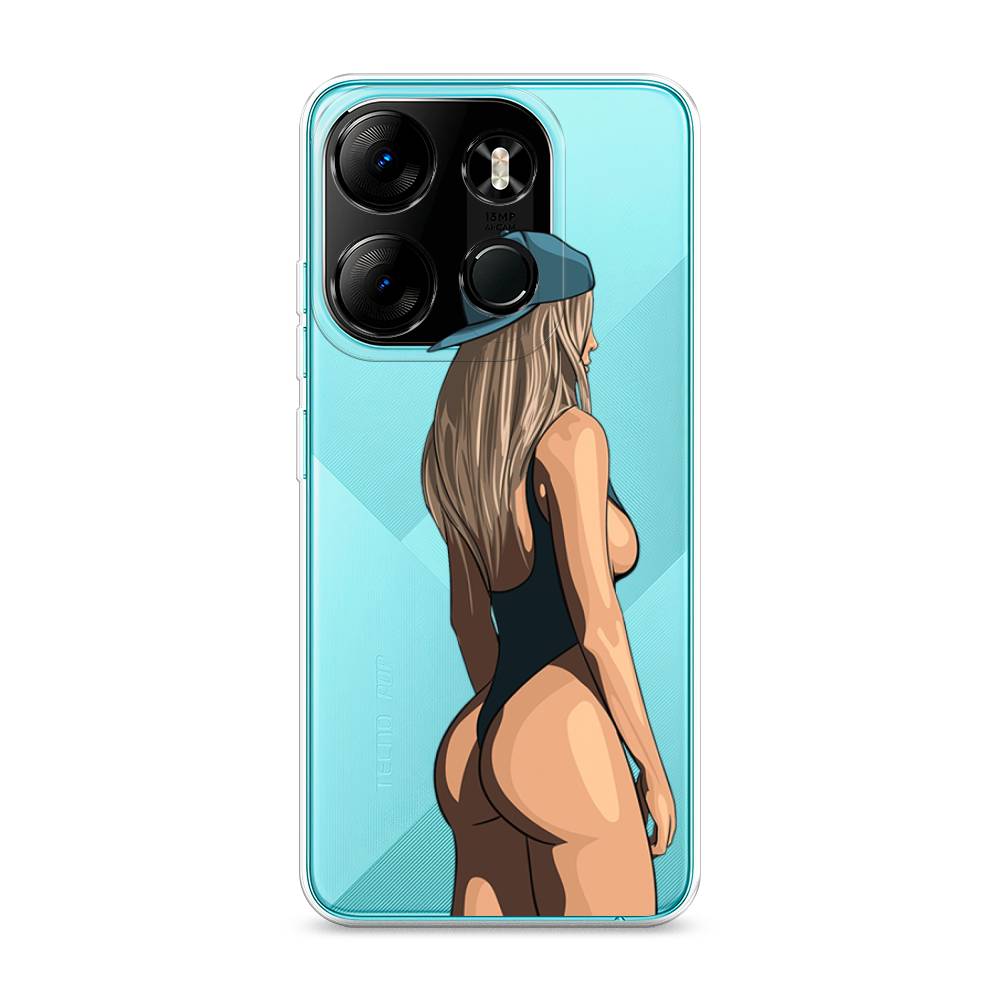 

Чехол на Tecno Pop 7 Pro "Девушка в черном купальнике", Зеленый;бежевый;черный, 303450-6