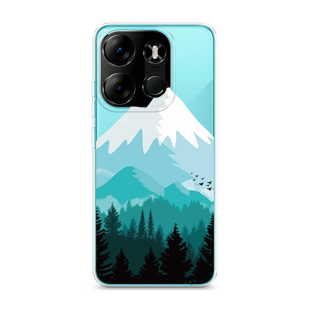 

Чехол на Tecno Pop 7 Pro "Синяя снежная гора", Белый;голубой;бирюзовый, 303450-2