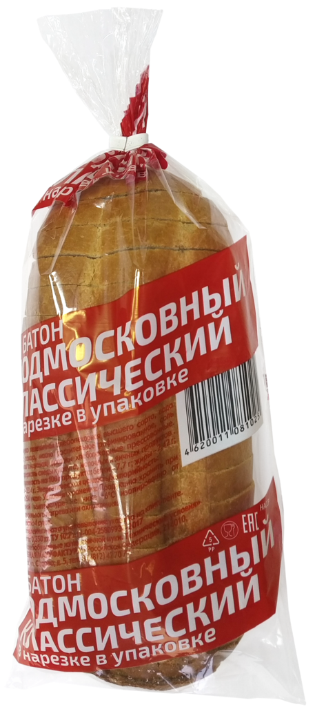 

Хлеб белый Хлебная Мануфактура Подмосковный классический пшеничный 350 г, Подмосковный классический пшеничный