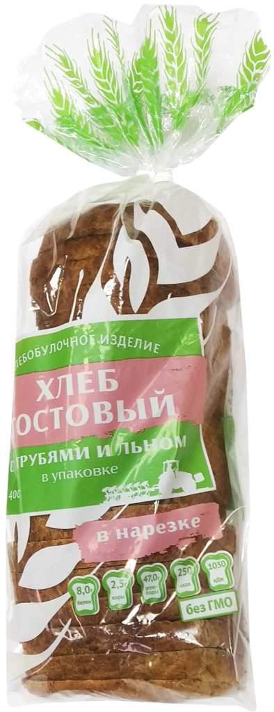 

Хлеб белый Хлебная Мануфактура Тостовый пшеничный отруби лен 400 г, Тостовый пшеничный