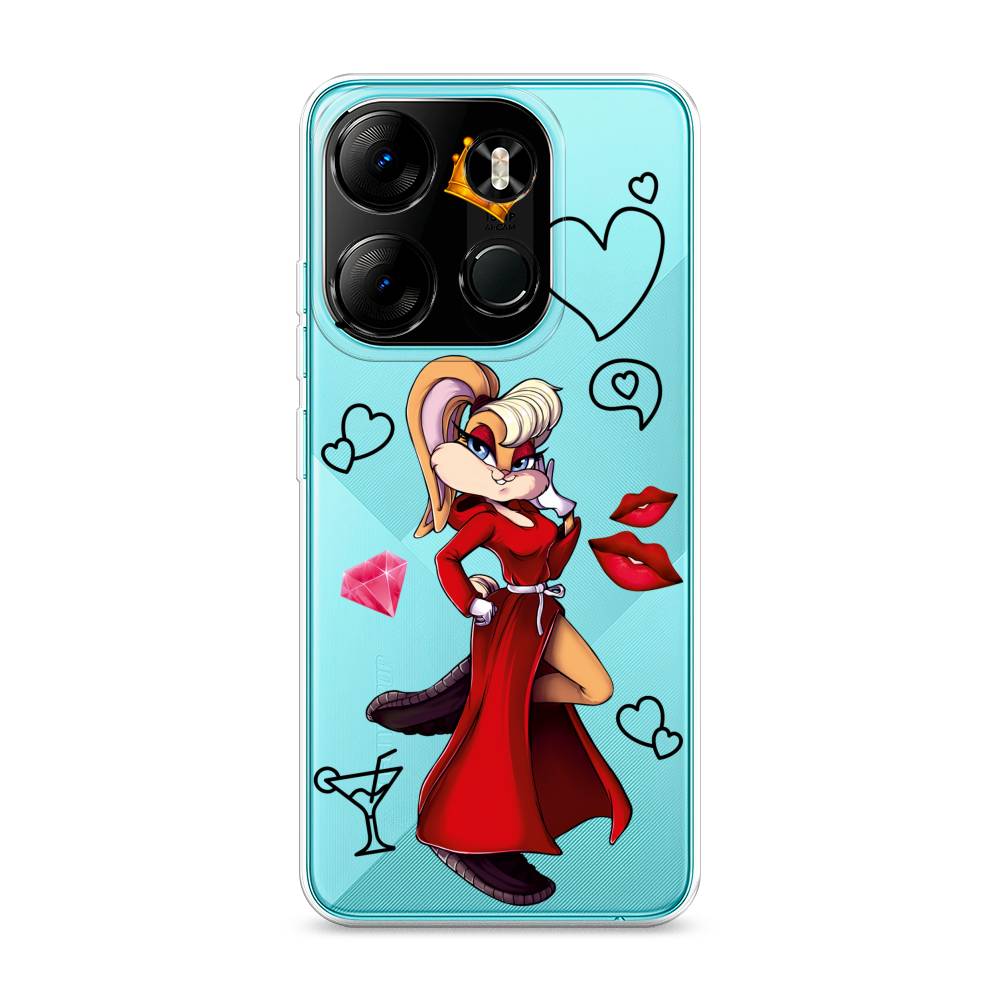 

Чехол на Tecno Pop 7 Pro "Rich Lola Bunny", Красный;бежевый;оранжевый, 303450-6