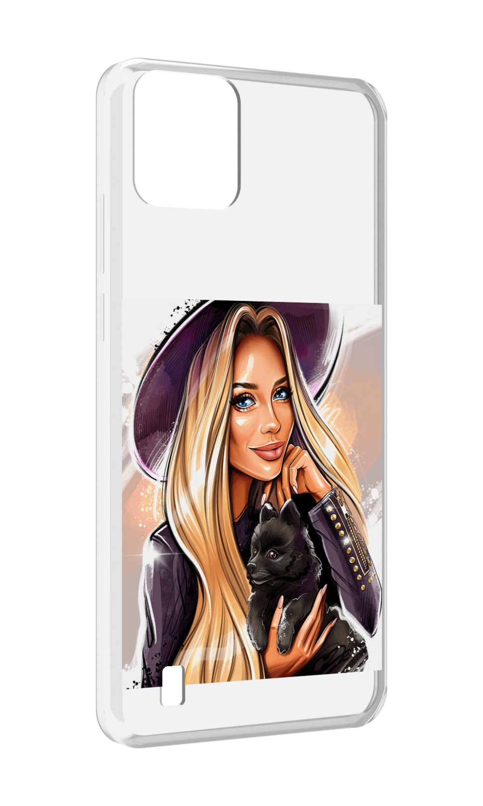 

Чехол MyPads девушка-с-черным-щенком женский для Blackview A55, Прозрачный, Tocco