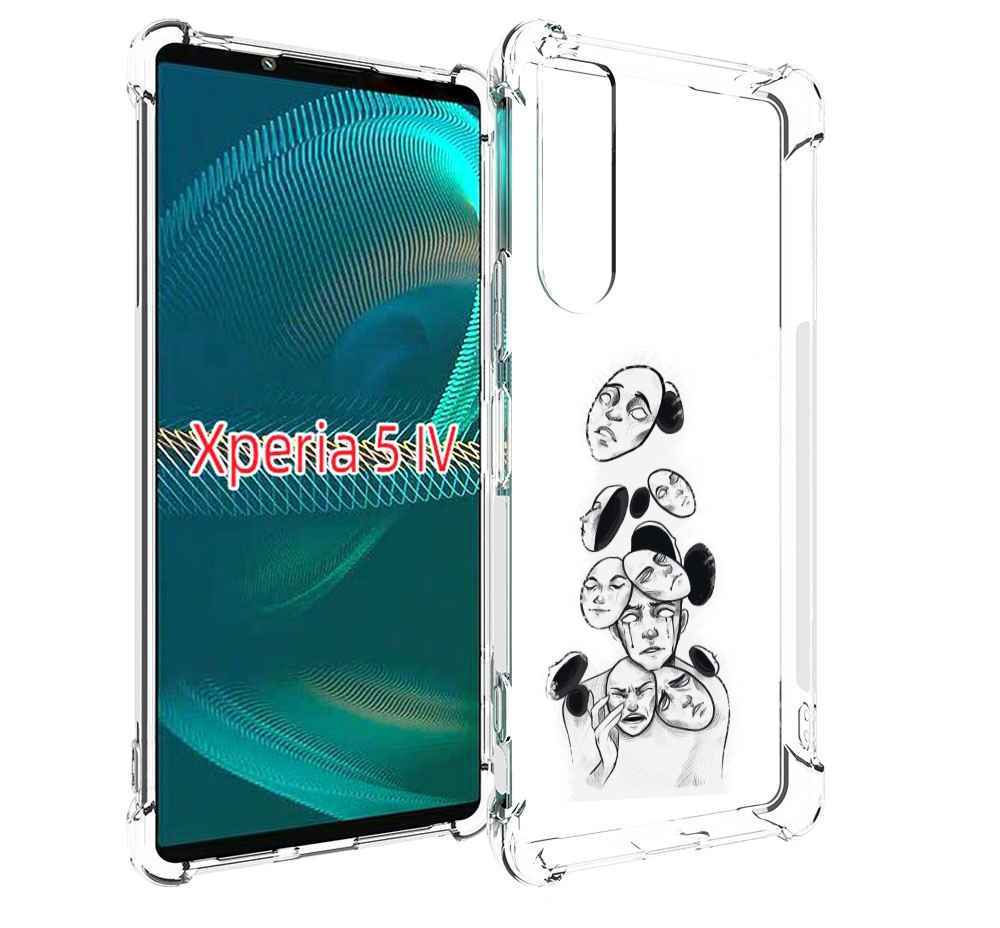 

Чехол MyPads человек с разными масками для Sony Xperia 5 IV (5-4), Прозрачный, Tocco