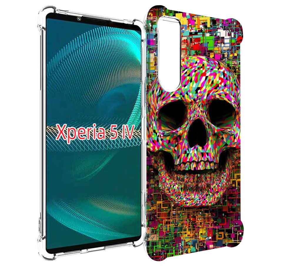 

Чехол MyPads череп красочные цвета для Sony Xperia 5 IV (5-4), Прозрачный, Tocco