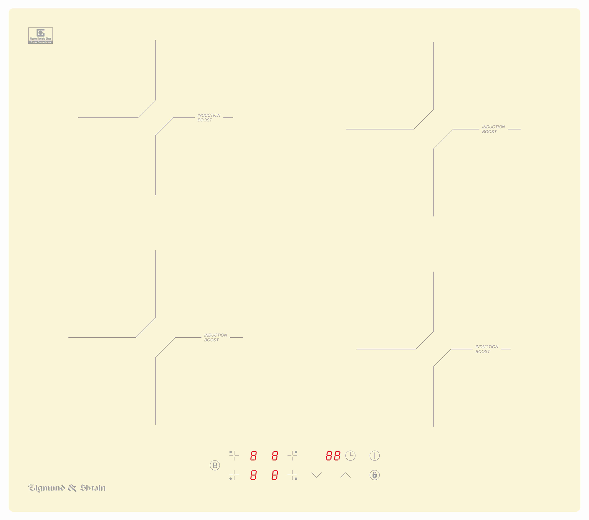 Встраиваемая варочная панель индукционная Zigmund & Shtain CI 33.6 I Beige