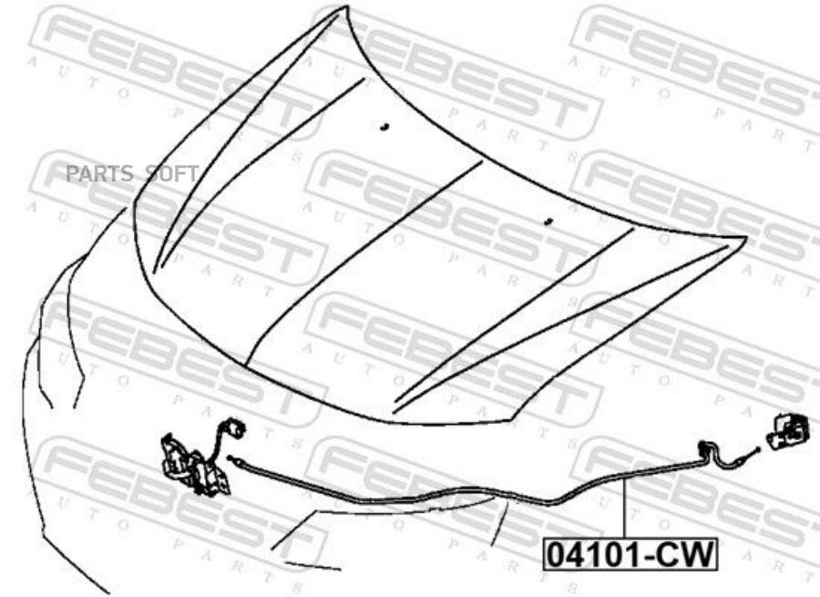 

FEBEST ТРОС ПРИВОДА ОТКРЫВАНИЯ ЗАМКА КАПОТА