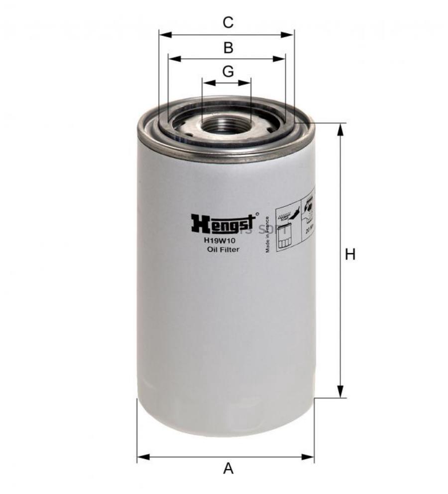 

Фильтр масляный Hengst H19W10