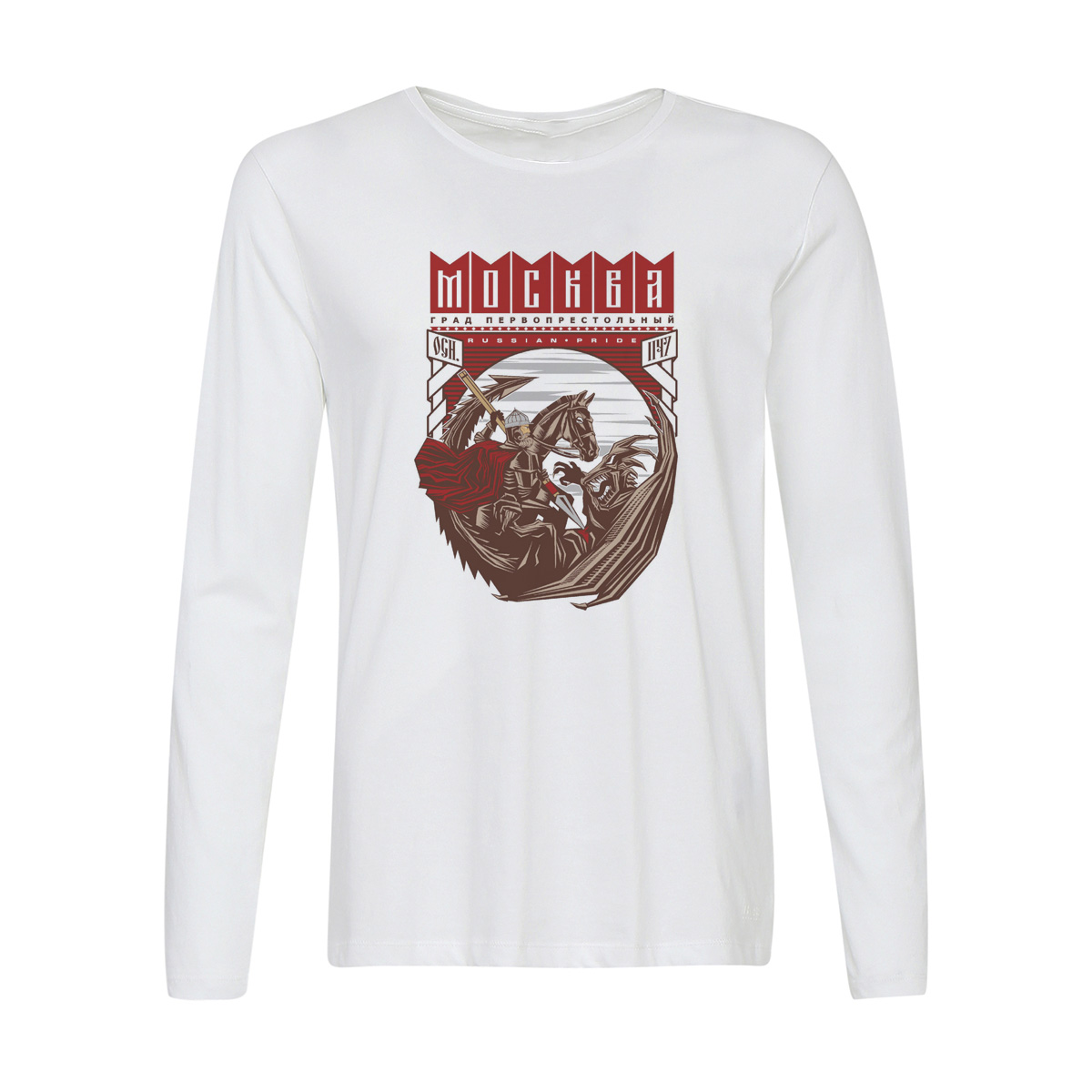 

Лонгслив CoolPodarok Москва, Белый, w0114678