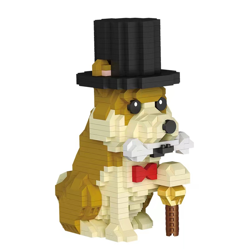 Конструктор 3Д из миниблоков RTOY Собака интеллигент в шляпе, 1000 дет WL9148 вселенная marvel 1000 и 1 головоломка