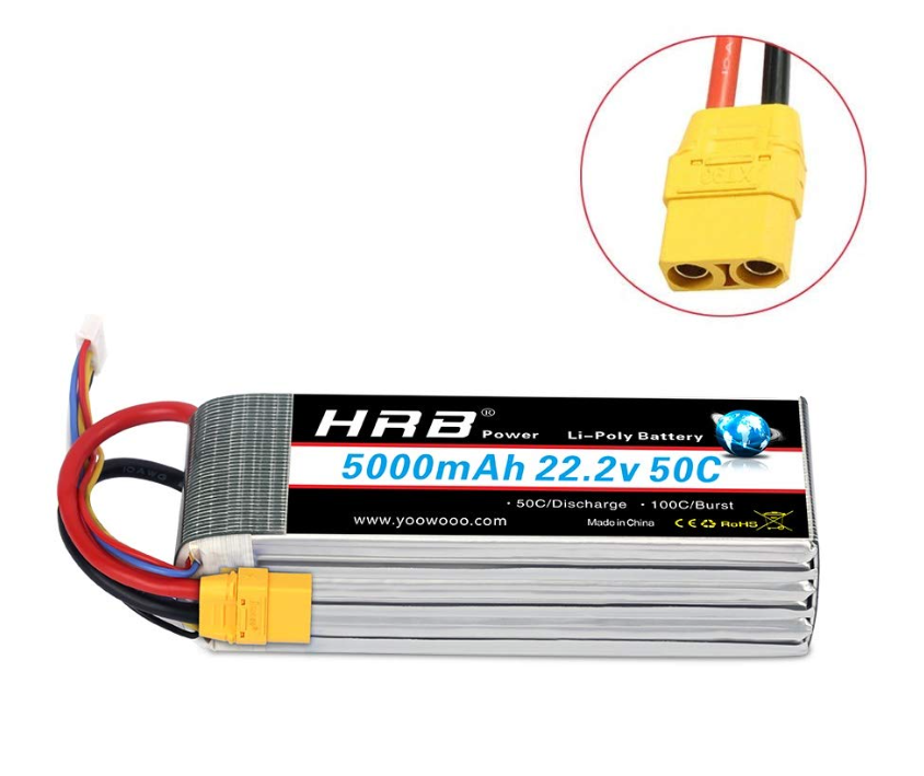 Аккумулятор Lipo HRB 22.2V 5000mAh 50C HRB-50C-5000-6S1P-XT90