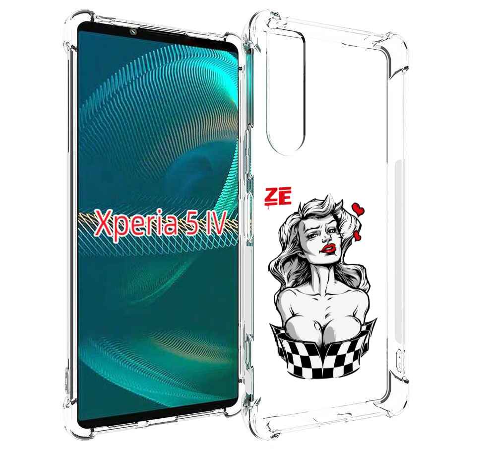 

Чехол MyPads черно белая девушка с красными губами женский для Sony Xperia 5 IV (5-4), Прозрачный, Tocco