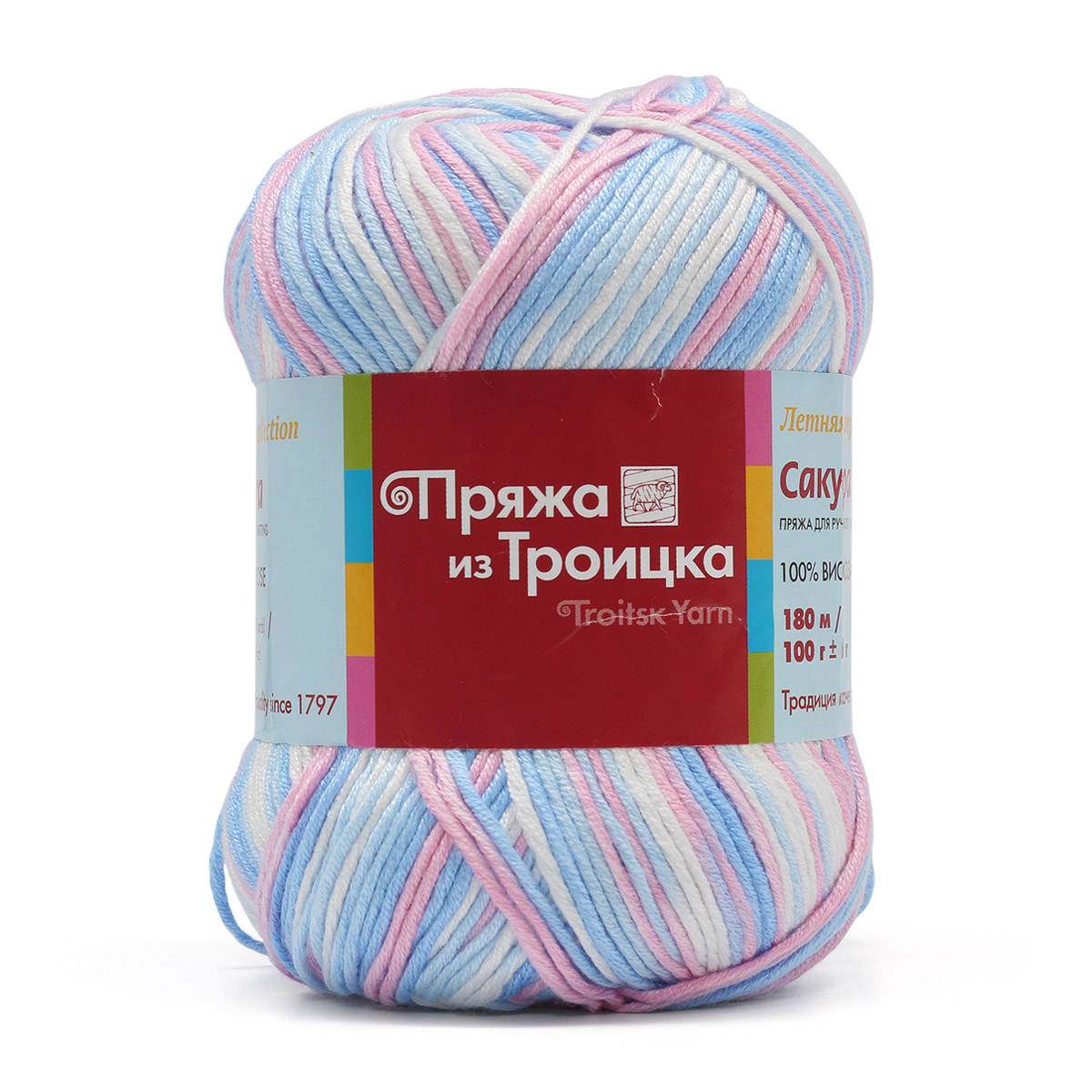 

Пряжа из Троицка 'Сакура принт' 100г, 180м (100% вискоза) (7336 принт), 5 мотков