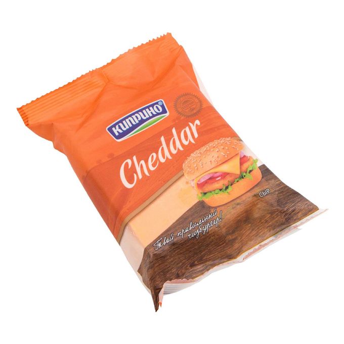 

Сыр полутвердый Киприно Cheddar 45% +-300 г