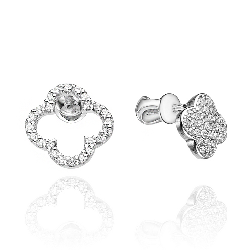 

Серьги пусеты из серебра ЯХОНТ Золотой 214604, фианит, 214604
