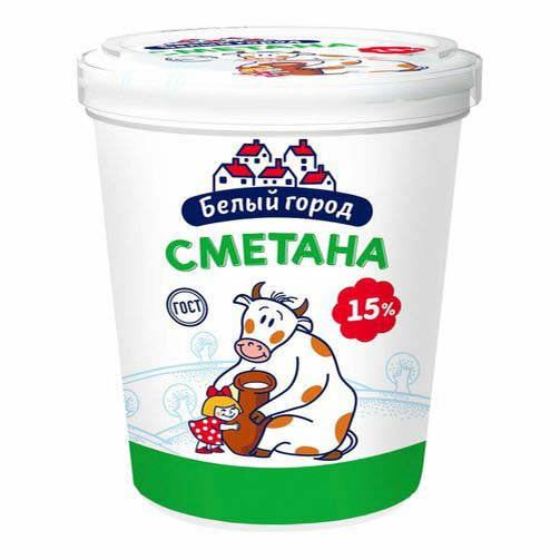 Сметана 15% Белый Город БЗМЖ 300 г