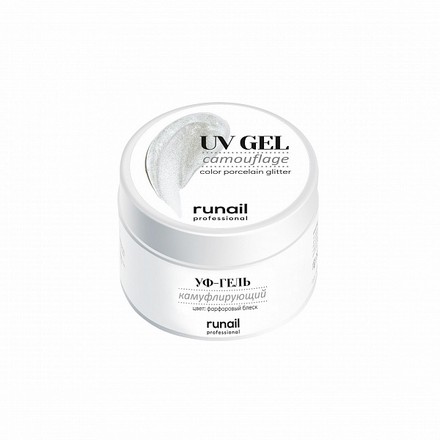 Гель RuNail Professional UV камуфлирующий фарфоровый блеск 15 г уф гели камуфлирующие runail уф гель розовая карамель 15 г и молочный коктейль 15 г