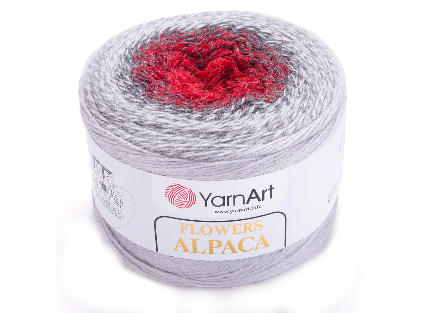 фото Пряжа yarnart 7733921_00010 flowers alpaca 436 серо-красный
