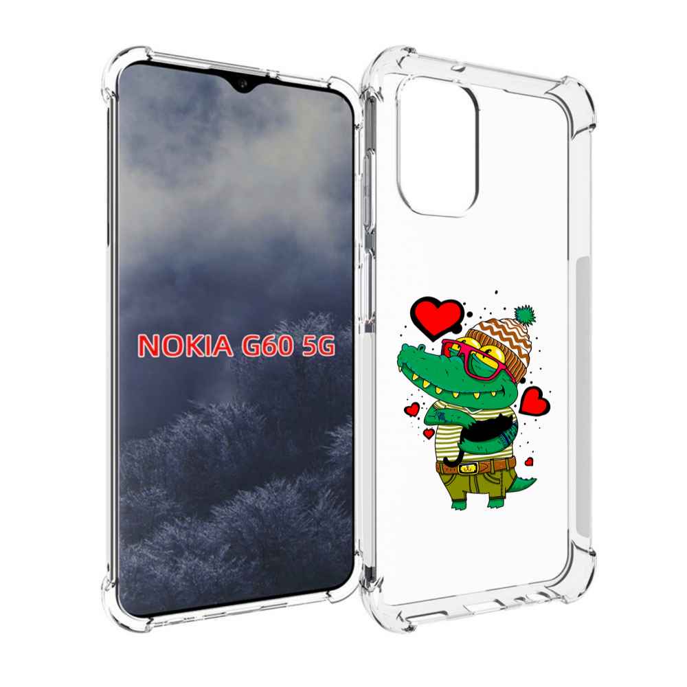 

Чехол MyPads Влюбленный крокодил для Nokia G60 5G, Прозрачный, Tocco
