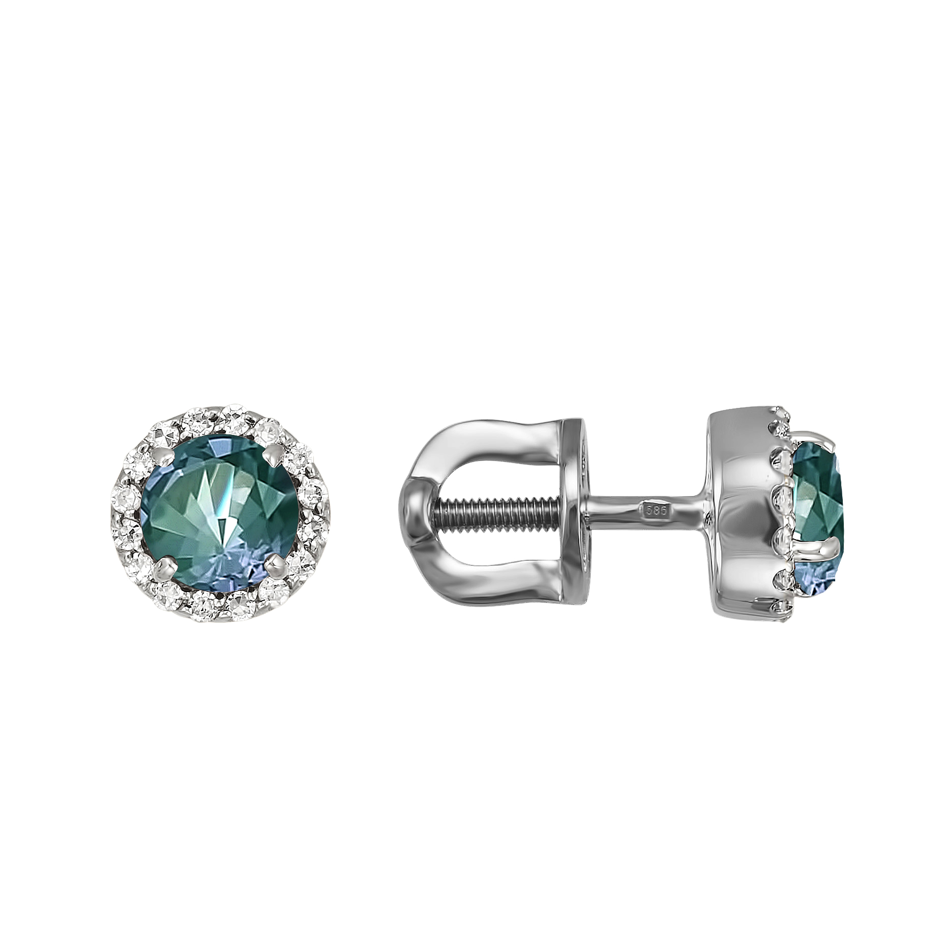 

Серьги-пусеты из белого золота с бриллиантом Yahont 109506, 109506
