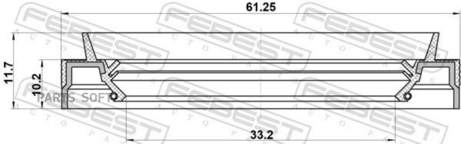 FEBEST САЛЬНИК ПРИВОДА 33.2X61.25X10.2X11.7