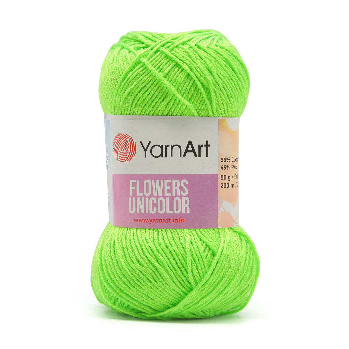 

Пряжа YarnArt Flowers Unicolor 50г, 200м (хлопок, полиакрил) (760 салатовый), 5 мотков, Зеленый, Flowers Unicolor