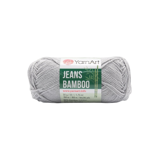 

Пряжа YarnArt Jeans bamboo 50г, 150м (бамбук, полиакрил) (127 светло-серый), 10 мотков, Jeans bamboo