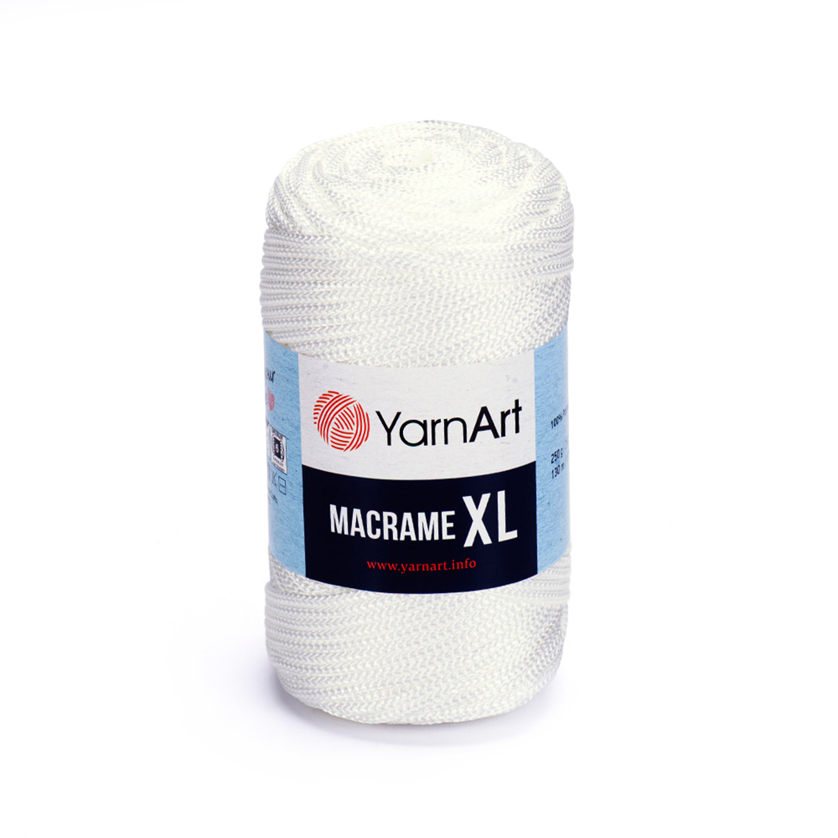 

Пряжа YarnArt Macrame XL 250г, 130м (100% полиэстер) (154 белый), 4 мотка, 7733925