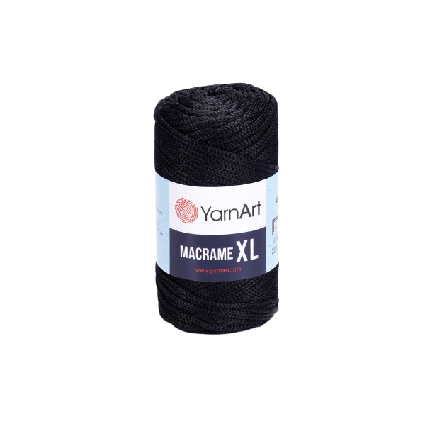 

Пряжа для вязания YarnArt Macrame XL 250 г, 130 м, полиэстер (148 черный), 4 мотка, Macrame XL