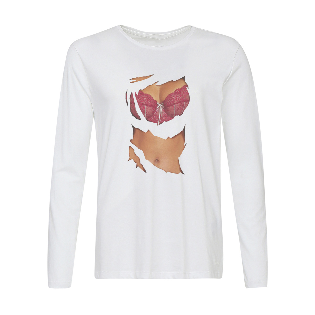 

Лонгслив CoolPodarok Порванная футболка. Девушка1, g56w0121