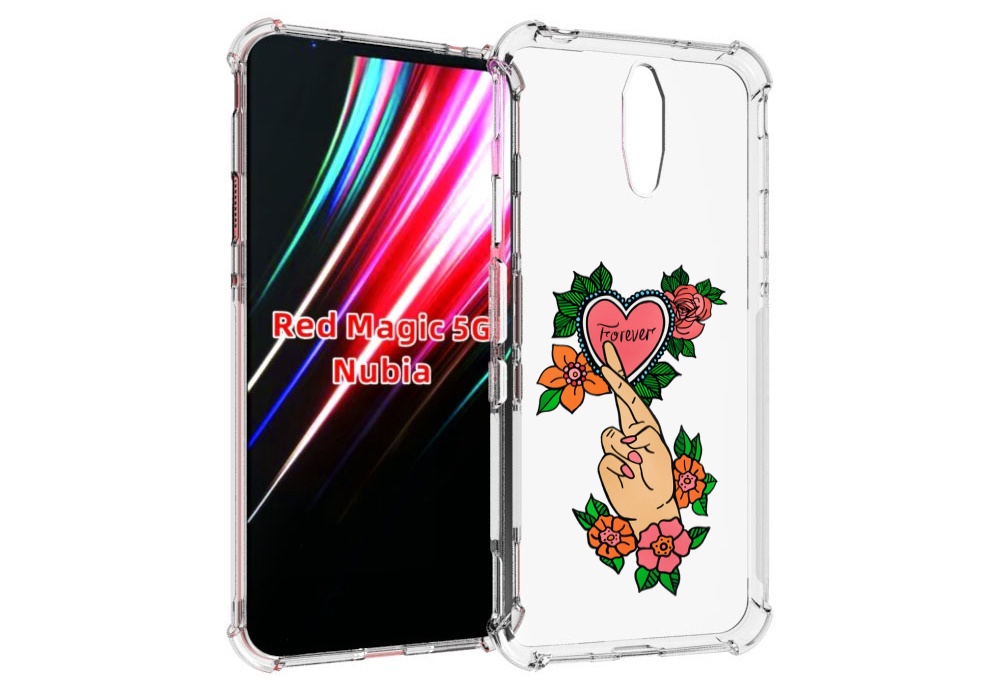 

Чехол MyPads ручки-навсегда женский для ZTE Nubia Red Magic 1 5G, Прозрачный, Tocco