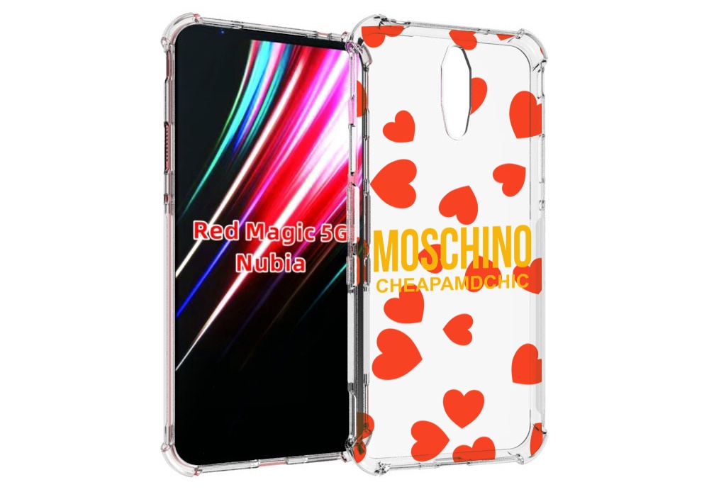 

Чехол MyPads сердца-москино для ZTE Nubia Red Magic 1 5G, Прозрачный, Tocco
