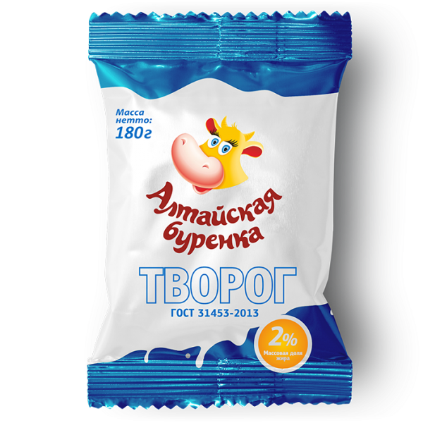 фото Творог алтайская буренка 2% бзмж 180 г