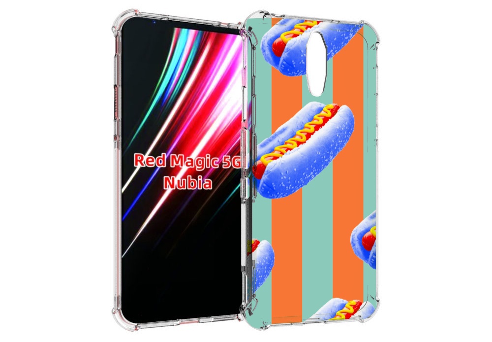 

Чехол MyPads синие хотдоги для ZTE Nubia Red Magic 1 5G, Прозрачный, Tocco