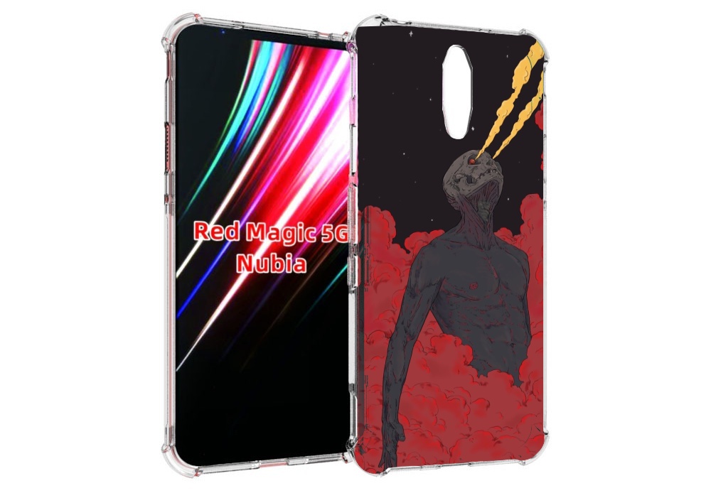 

Чехол MyPads скелет в красном дыму для ZTE Nubia Red Magic 1 5G, Прозрачный, Tocco