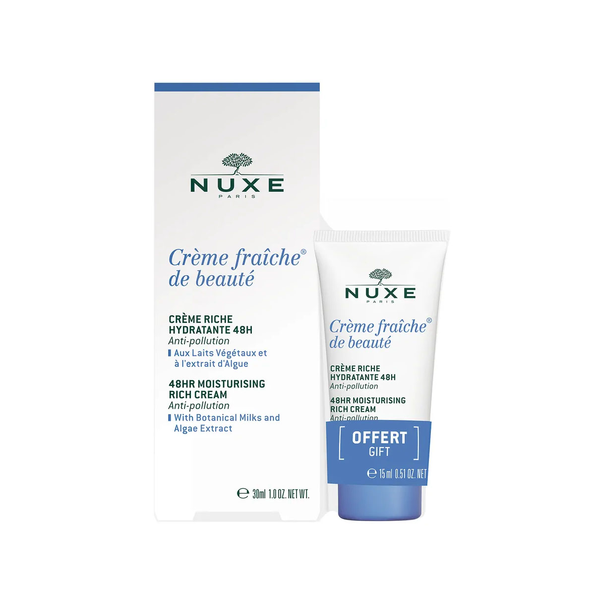 фото Набор для сухой кожи nuxe creme fraiche de beaute 30 мл+15 мл