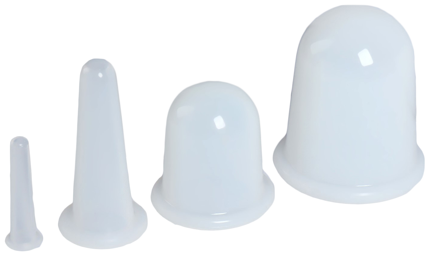 Набор вакуумных банок ONLITOP для массажа силиконовые 4 шт. белые