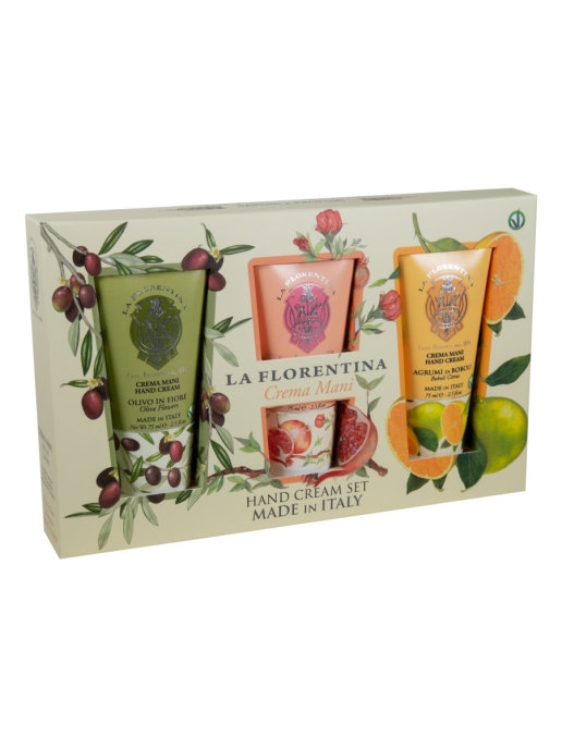 Набор кремов для рук La Florentina Olive flowers Citrus Pomegranate 3 x 75 мл набор подарочный la florentina флорентийский ирис и лаванда