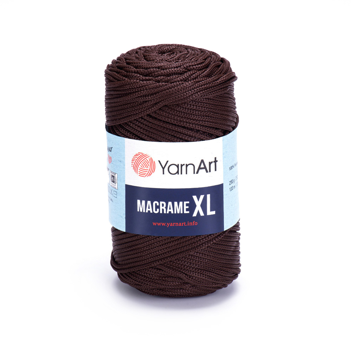 

Пряжа для вязания YarnArt Macrame XL, 250г, 130м (полиэстер) (157 шоколадный), 4 мотка, Macrame XL