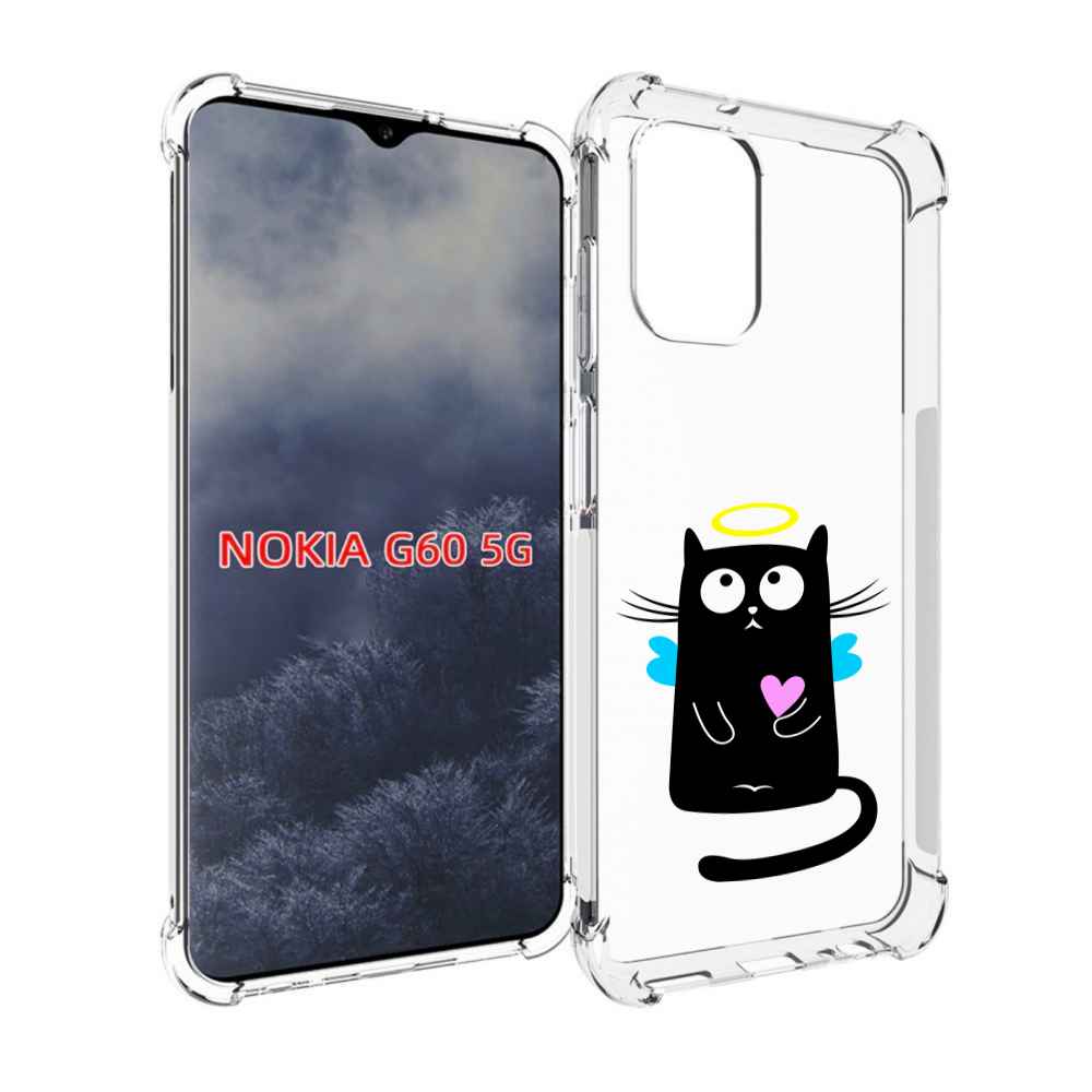 

Чехол MyPads Кот ангелок для Nokia G60 5G, Прозрачный, Tocco