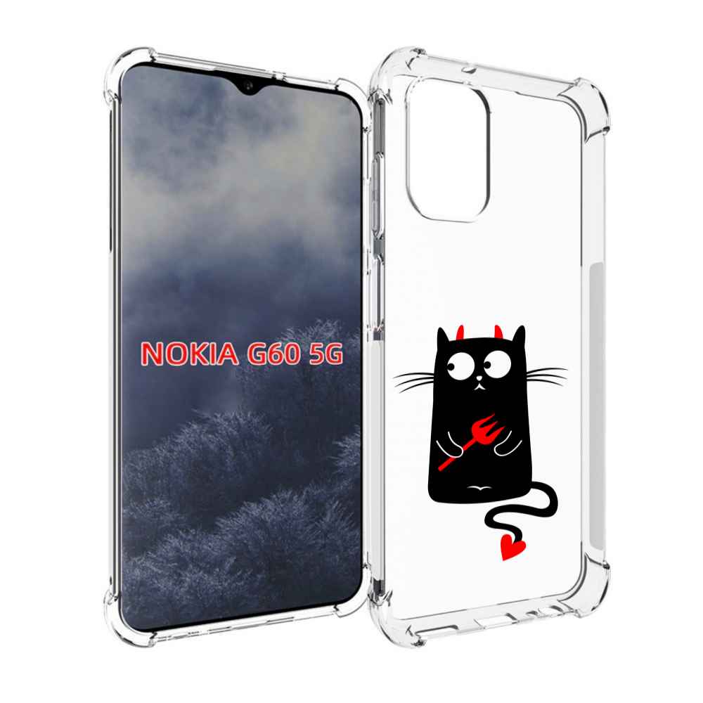 

Чехол MyPads Кот демон для Nokia G60 5G, Прозрачный, Tocco