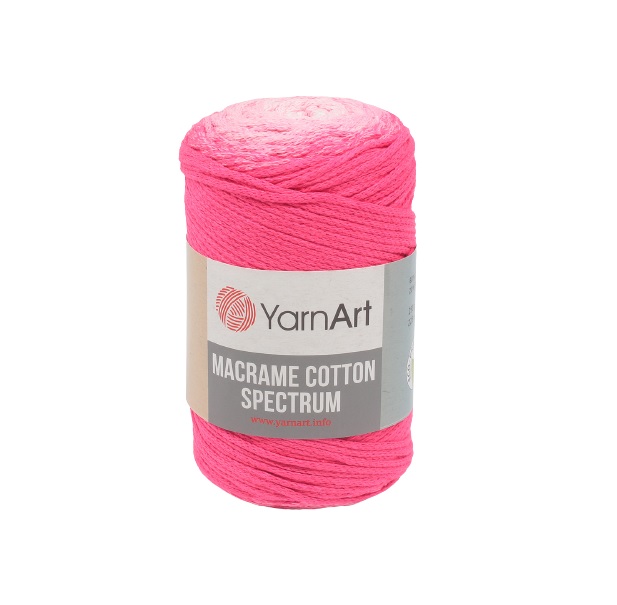 фото Пряжа yarnart 7733926_00005 macrame cotton spectrum 1311 розово-белый