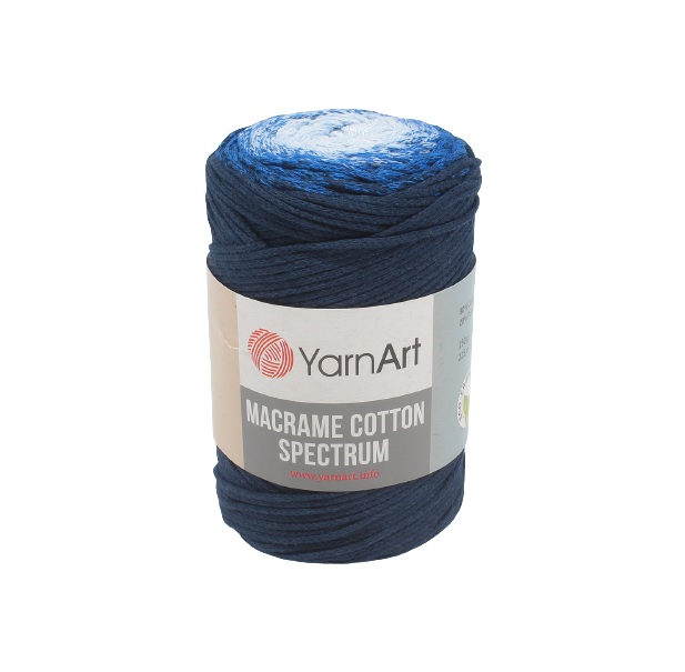 фото Пряжа yarnart 7733926_00006 macrame cotton spectrum 1316 темно синий-белый