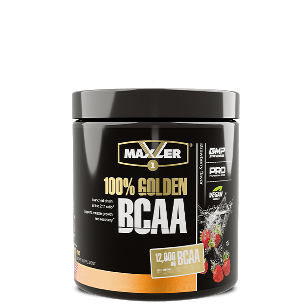 фото Аминокислоты бцаа maxler 100% golden bcaa "клубника" (210 гр)