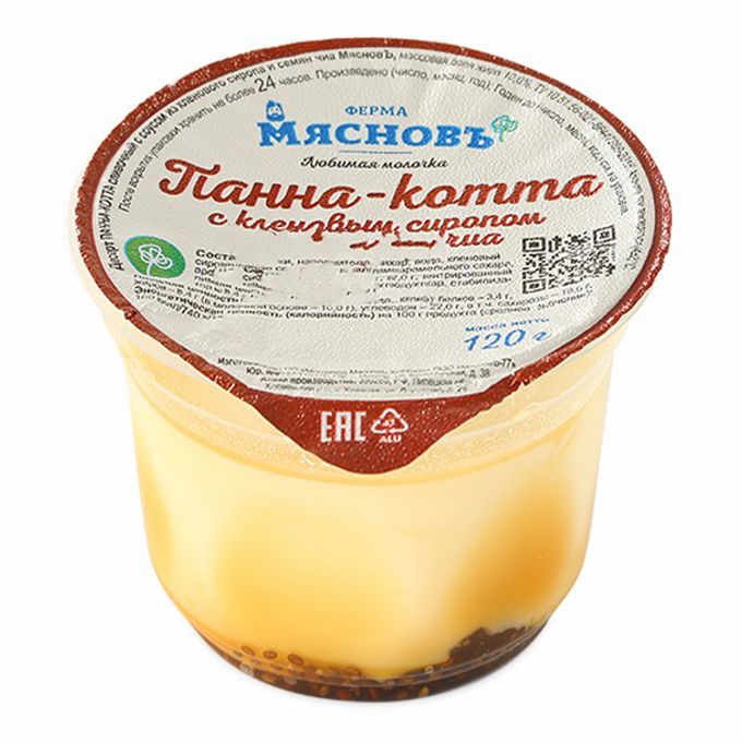 Десерт сливочный Панна-котта дыня-манго-семена чиа 10% МясновЪ Ферма 120 г