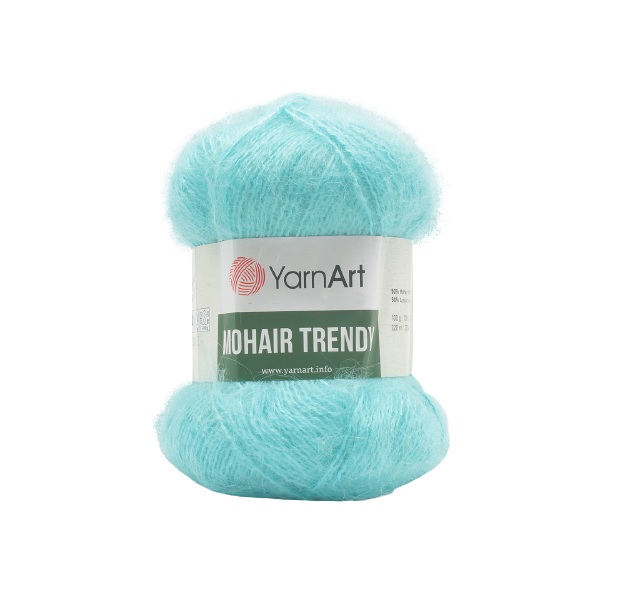 фото Пряжа yarnart 7733927_00017 mohair trendy 142 голубой