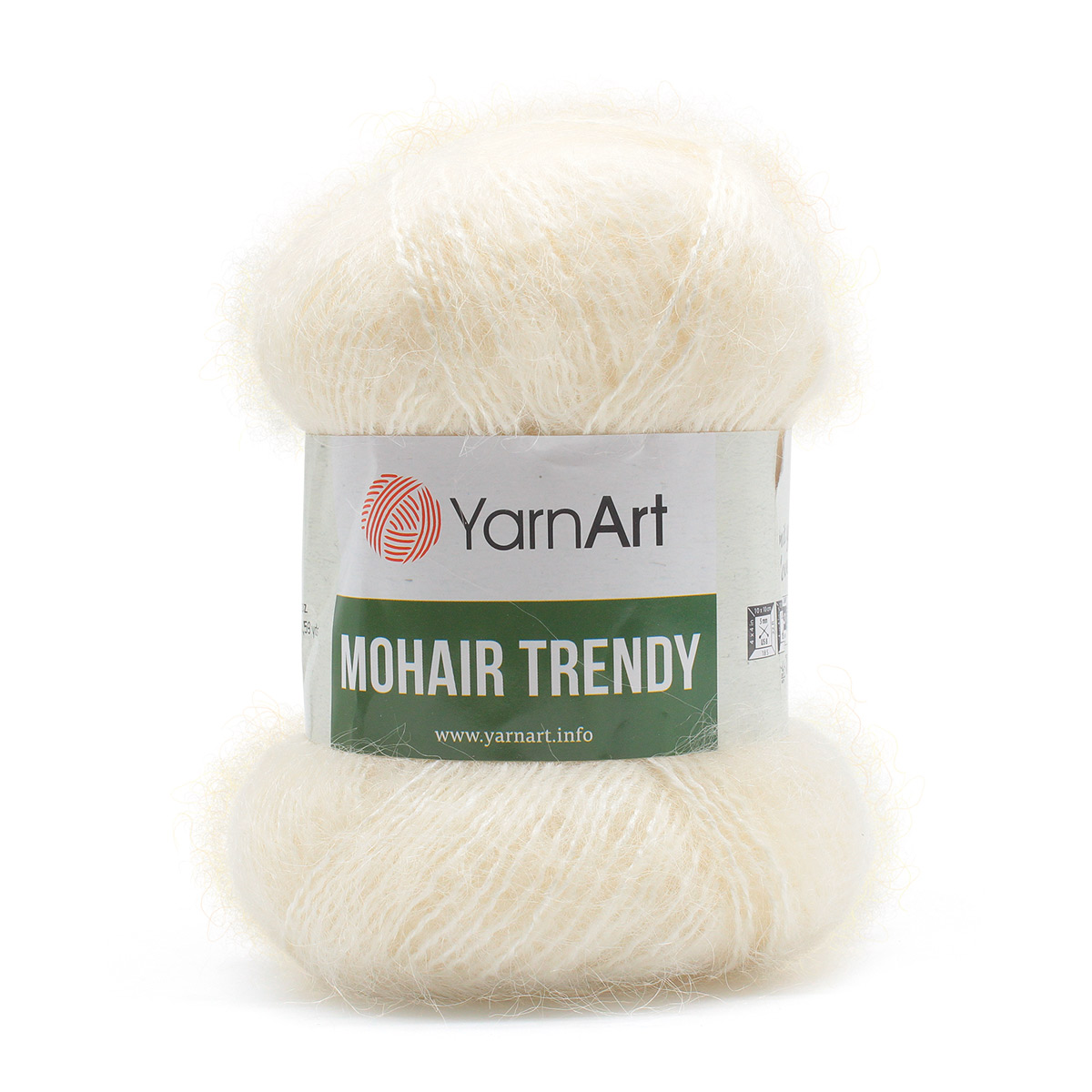 

Пряжа для вязания YarnArt Mohair trendy, 100г, 220м (1003 белый), 5 мотков, 7733927