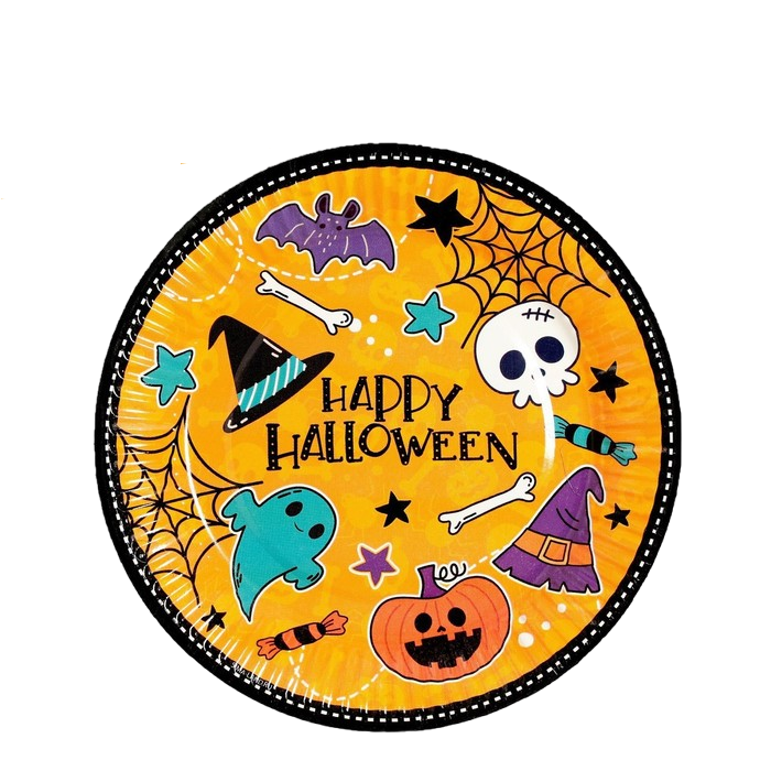 

Тарелка бумажная Happy Halloween, 18 см, набор 6 шт, Разноцветный