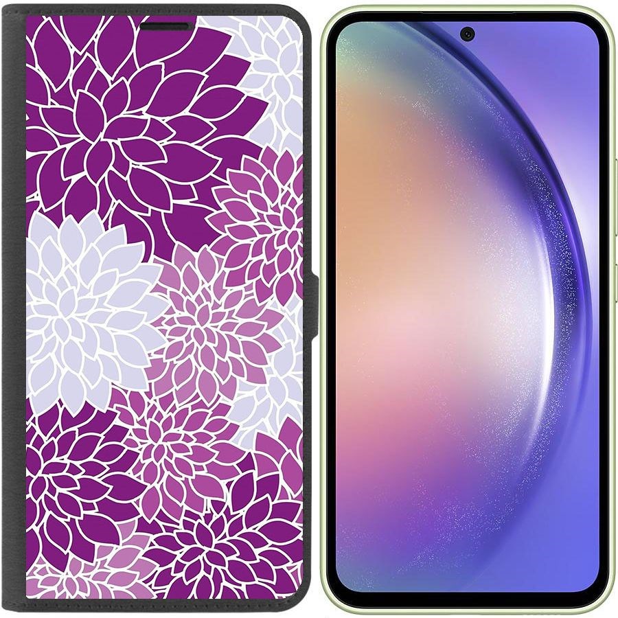 

Чехол-книжка Эко для Samsung Galaxy A54 5G (A546) Цветочный паттерн 2 (черный)
