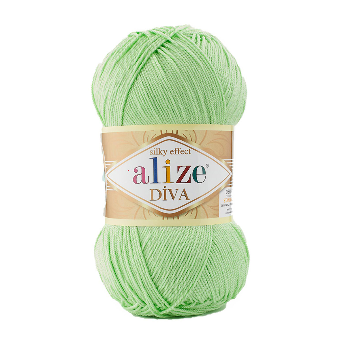 

Пряжа ALIZE 'Diva', 100г, 350м (100% микрофибра) ТУ (41 ментол), 5 мотков, Зеленый, Diva