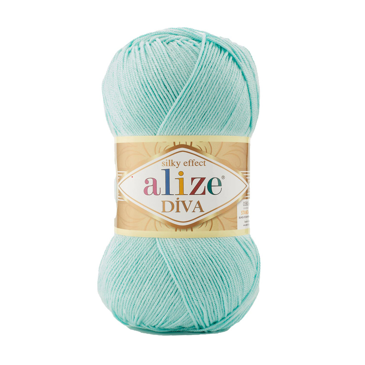 

Пряжа ALIZE Diva 100г, 350м (100% микрофибра) ТУ (669 светлая бирюза), 5 мотков, Diva